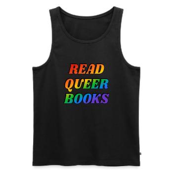 Read queer books - Men's Premium Organic Tank Top - black - Front - AI Model Male 178 light (178cm)