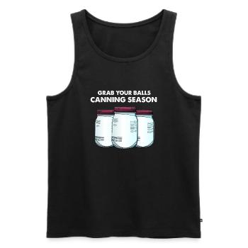Grab your balls canning season - Men's Premium Organic Tank Top - black - Front - AI Model Male 178 light (178cm)