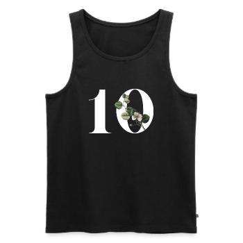 Nummer 10 Blumengrün -10. Geburtstag Blumen - Männer Premium Bio Tank Top - Schwarz - Vorne - Michal (187cm)