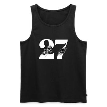 Number 27 Black Floral -27th Floral Anniversary - Men's Premium Organic Tank Top - black - Front - Michal (187cm)