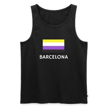 Non binary Pride Flag Barcelona - Men's Premium Organic Tank Top - black - Front - AI Model Male 178 light (178cm)