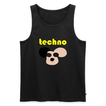 techno bär - Männer Premium Bio Tank Top - Schwarz - Vorne - Michal (187cm)