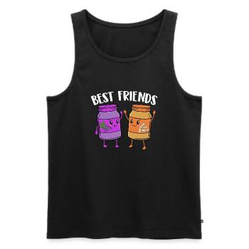 Best Friends Erdnussbutter & Gelee - Männer Premium Bio Tank Top - Schwarz - Vorne - AI Model Male 178 light (178cm)