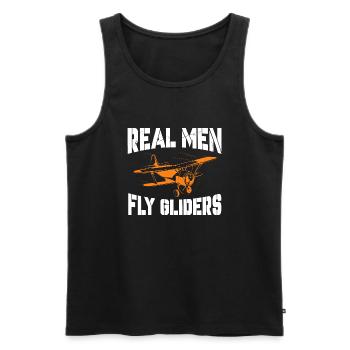 Real Men fly gliders - Männer Premium Bio Tank Top - Schwarz - Vorne - AI Model Male 178 light (178cm)