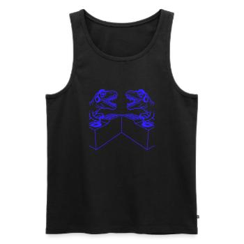 2 Dino DJ T. Rex Dinosaur Party Club Équipe musicale - Débardeur bio Premium Homme - noir - Devant - Michal (187cm)