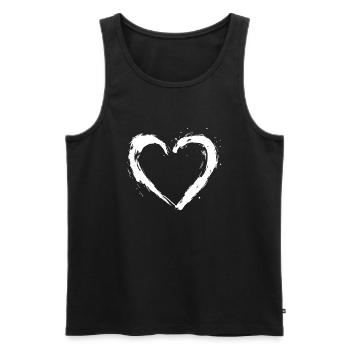Herz Symbol - Männer Premium Bio Tank Top - Schwarz - Vorne - Michal (187cm)