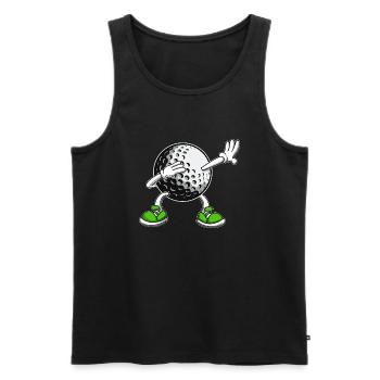 Dabbing Golf Ball - Funny Golf Lover Golfer - Men's Premium Organic Tank Top - black - Front - AI Model Male 178 light (178cm)