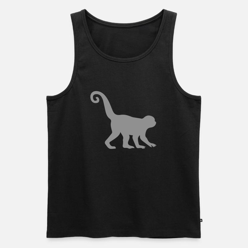 affe silhouette - Männer Premium Bio Tank Top - Schwarz