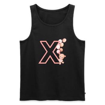 Lettre x rose ours - Débardeur bio Premium Homme - noir - Devant - Michal (187cm)