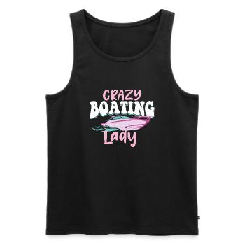 Crazy Boating Lady - Capitaine des amateurs de navigation de plaisance - Débardeur bio Premium Homme - noir - Devant - Michal (187cm)