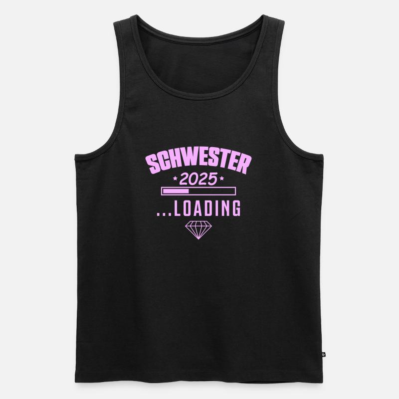 Schwester 2025 Loading - Männer Premium Bio Tank Top - Schwarz