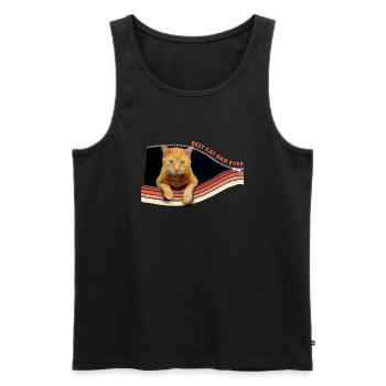 Süßes Kätzchen - Bester Katzenvater aller Zeiten - Männer Premium Bio Tank Top - Schwarz - Vorne - Michal (187cm)