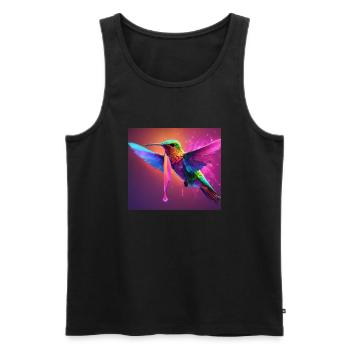 Vibrant Hummingbird in Flight - Men's Premium Organic Tank Top - black - Front - AI Model Male 178 light (178cm)