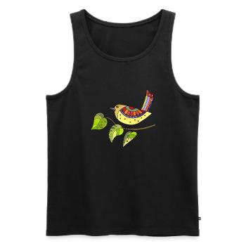 Bunter Vogel - Männer Premium Bio Tank Top - Schwarz - Vorne - Michal (187cm)