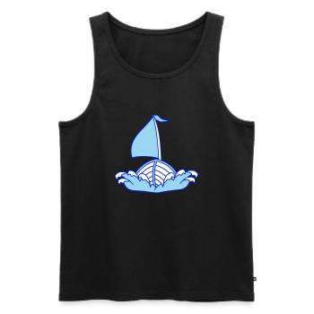 Schnelles Segelboot Wellen Segeln Cartoon Comic - Männer Premium Bio Tank Top - Schwarz - Vorne - AI Model Male 178 light (178cm)