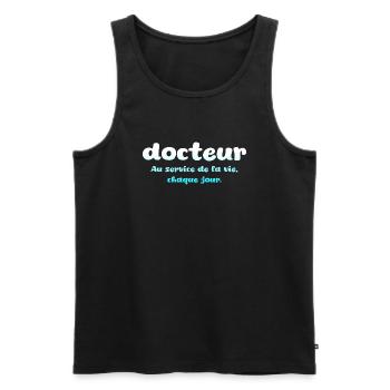 Arzt, Arzt, Krankenschwester, Gesundheit und weißer Kittel - Männer Premium Bio Tank Top - Schwarz - Vorne - AI Model Male 178 light (178cm)