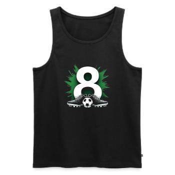 8. Geburtstag Fußballspieler 8 Jahre Kinder - Männer Premium Bio Tank Top - Schwarz - Vorne - Michal (187cm)