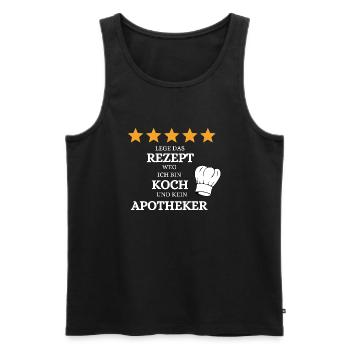 Sternekoch Kochmütze 5 Sterne Chef Chefkoch Koch - Männer Premium Bio Tank Top - Schwarz - Vorne - Michal (187cm)