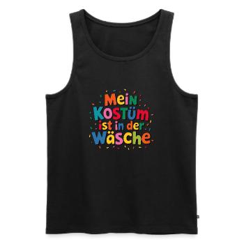 Fasching Karneval Mein Kostüm ist in der Wäsche - Männer Premium Bio Tank Top - Schwarz - Vorne - Michal (187cm)