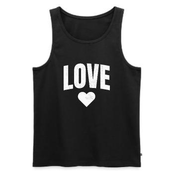 Liebe | Liebe | Herz | Herz - Männer Premium Bio Tank Top - Schwarz - Vorne - AI Model Male 178 light (178cm)