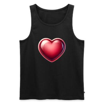 Beau Coeur Rouge - Débardeur bio Premium Homme - noir - Devant - Michal (187cm)
