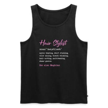 Hair Stylist Definition Makeup Cosmetician - Männer Premium Bio Tank Top - Schwarz - Vorne - Michal (187cm)