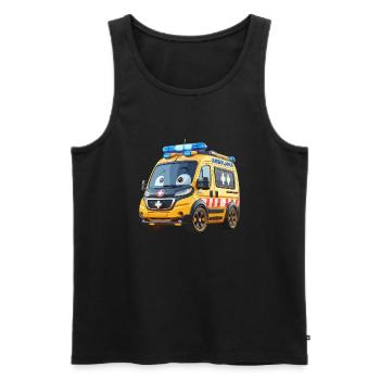 Ambulance junior - Men's Premium Organic Tank Top - black - Front - AI Model Male 178 light (178cm)