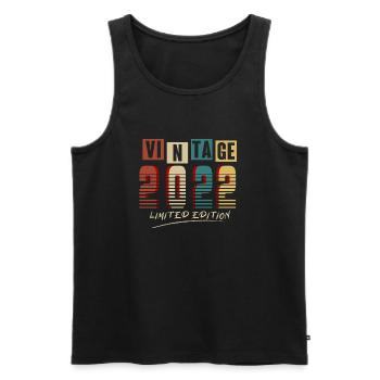 Vintage 2022 : Edition Limitée - 3e anniversaire. - Débardeur bio Premium Homme - noir - Devant - Michal (187cm)