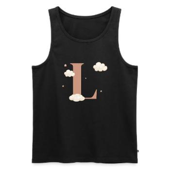 Letter l clouds stars - Men's Premium Organic Tank Top - black - Front - Michal (187cm)