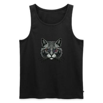 Katzen-Roboter - Männer Premium Bio Tank Top - Schwarz - Vorne - AI Model Male 178 light (178cm)