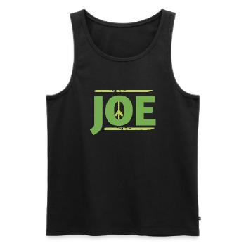 Joe in peace sign graphic - Men's Premium Organic Tank Top - black - Front - Michal (187cm)