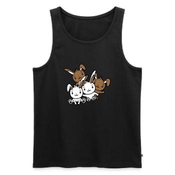 4 Hasen Freunde Team Crew Vier Lustige Geschwister - Männer Premium Bio Tank Top - Schwarz - Vorne - Michal (187cm)