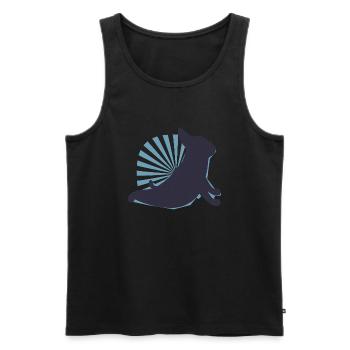3441 dogyogaTshirt PR t-shirt - Débardeur bio Premium Homme - noir - Devant - Michal (187cm)