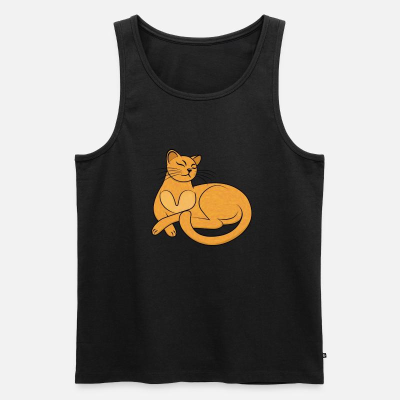 Die gelbe Katze - Männer Premium Bio Tank Top - Schwarz