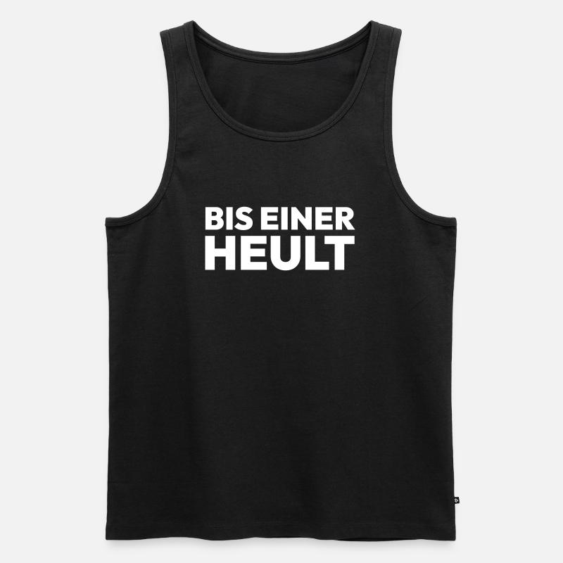 Bis einer heult - Männer Premium Bio Tank Top - Schwarz