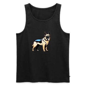 German Shepherd - Pet Dog Design - Men's Premium Organic Tank Top - black - Front - Michal (187cm)