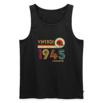 Vintage 1945 Edition Limitée – Rétro Sunset 79ème - Débardeur bio Premium Homme - noir - Devant - Michal (187cm)