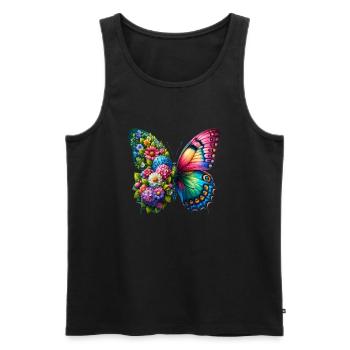 Colorful Butterfly Nature Inspired Summer Vibes - Men's Premium Organic Tank Top - black - Front - AI Model Male 178 light (178cm)