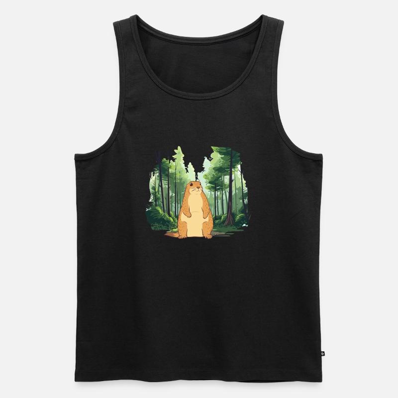 Starke Murmeltier-Naturlandschaft - Männer Premium Bio Tank Top - Schwarz