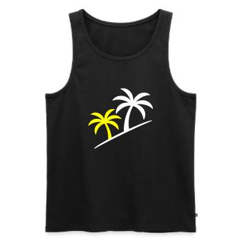 Palmier symbole plage - Débardeur bio Premium Homme - noir - Devant - Michal (187cm)