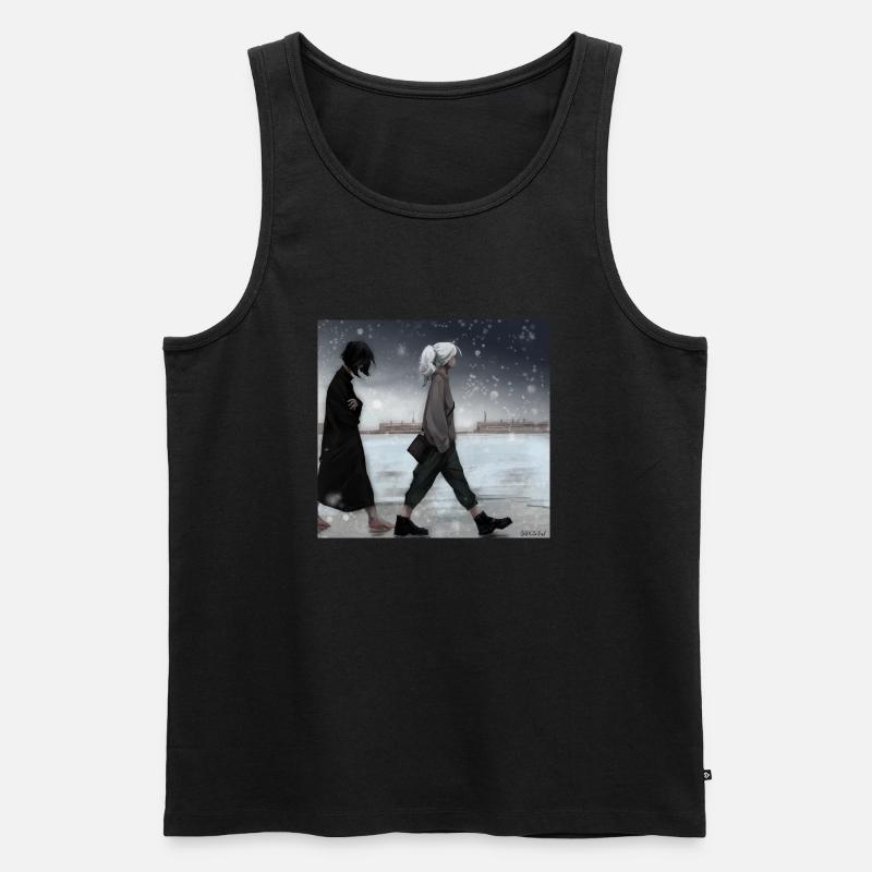 Two girls - Men's Premium Organic Tank Top - black