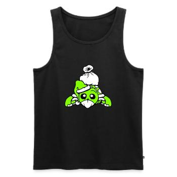 Turtle Santa Claus Hat Gifts Comic - Men's Premium Organic Tank Top - black - Front - Michal (187cm)
