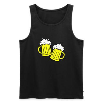 Bier Anstossen Saufen - Männer Premium Bio Tank Top - Schwarz - Vorne - AI Model Male 178 light (178cm)