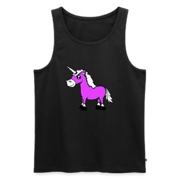 Unicorn Smiles Pretty Friendly Cartoon Horse - Men's Premium Organic Tank Top - black - Front - Michal (187cm)