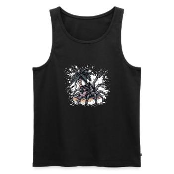 Tarantula Island Palm Tree - Men's Premium Organic Tank Top - black - Front - Michal (187cm)