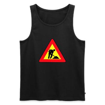 men at work - Männer Premium Bio Tank Top - Schwarz - Vorne - AI Model Male 178 light (178cm)
