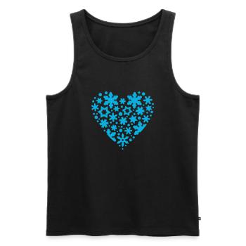 flocons de neige étoiles coeur - Débardeur bio Premium Homme - noir - Devant - Michal (187cm)