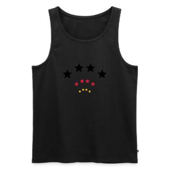 4 Sterne für Schwarz rot gold / 4 stars (3c) - Men's Premium Organic Tank Top - black - Front - AI Model Male 178 light (178cm)