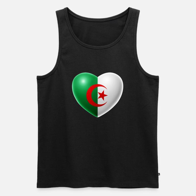 Herz (Algerien / Algeria) - Männer Premium Bio Tank Top - Schwarz