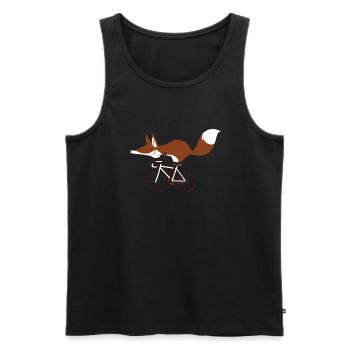 Cycling fox - Men's Premium Organic Tank Top - black - Front - Michal (187cm)